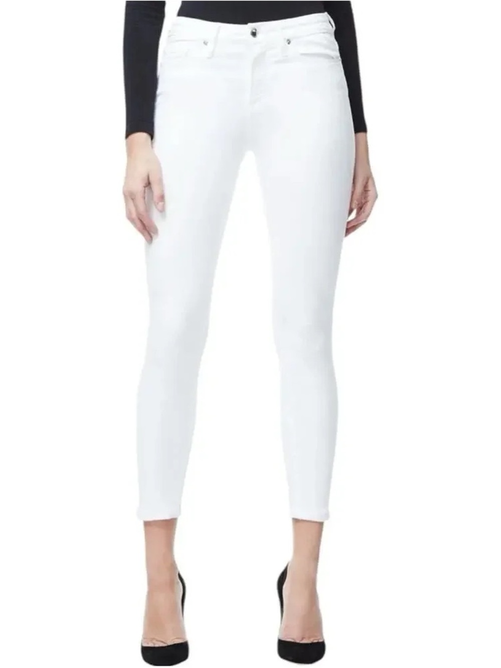 Good American Good Legs Crop White Skinny Jeans